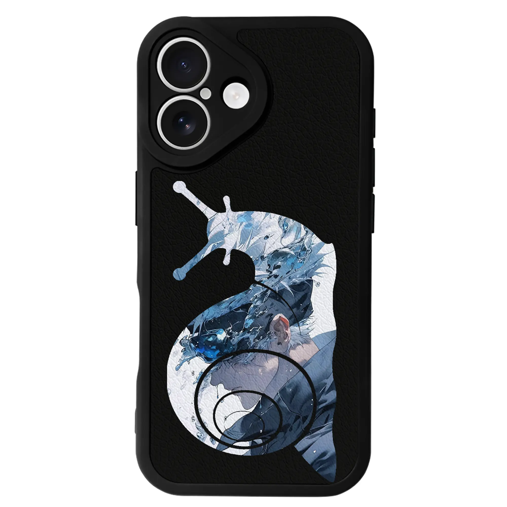 呪術廻戦 グッズ,五条 悟 - IPhone 16シリーズ対応 ・ シリコンスマホケース ・ レザー調 ・ 高精度フィット ・ 耐衝撃 ・ ワイヤレス充電対応 ・ 精密カット